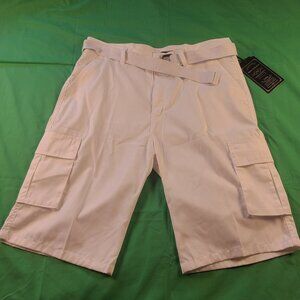 Marx & Dutch Cargo Shorts With Belt Men's 36 White